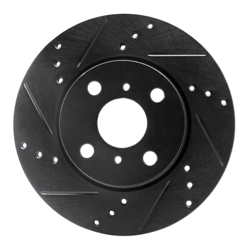 Scion IQ Brake Rotor (1) - Front Left - R1 Concepts - Drilled & Slotted - Black - `12-`15